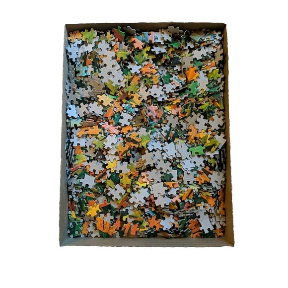 Vintage MB Just Imagine Jigsaw Puzzle 1500 Piece Burst Of Autumn Leaf Leaves - Picture 4 of 9
